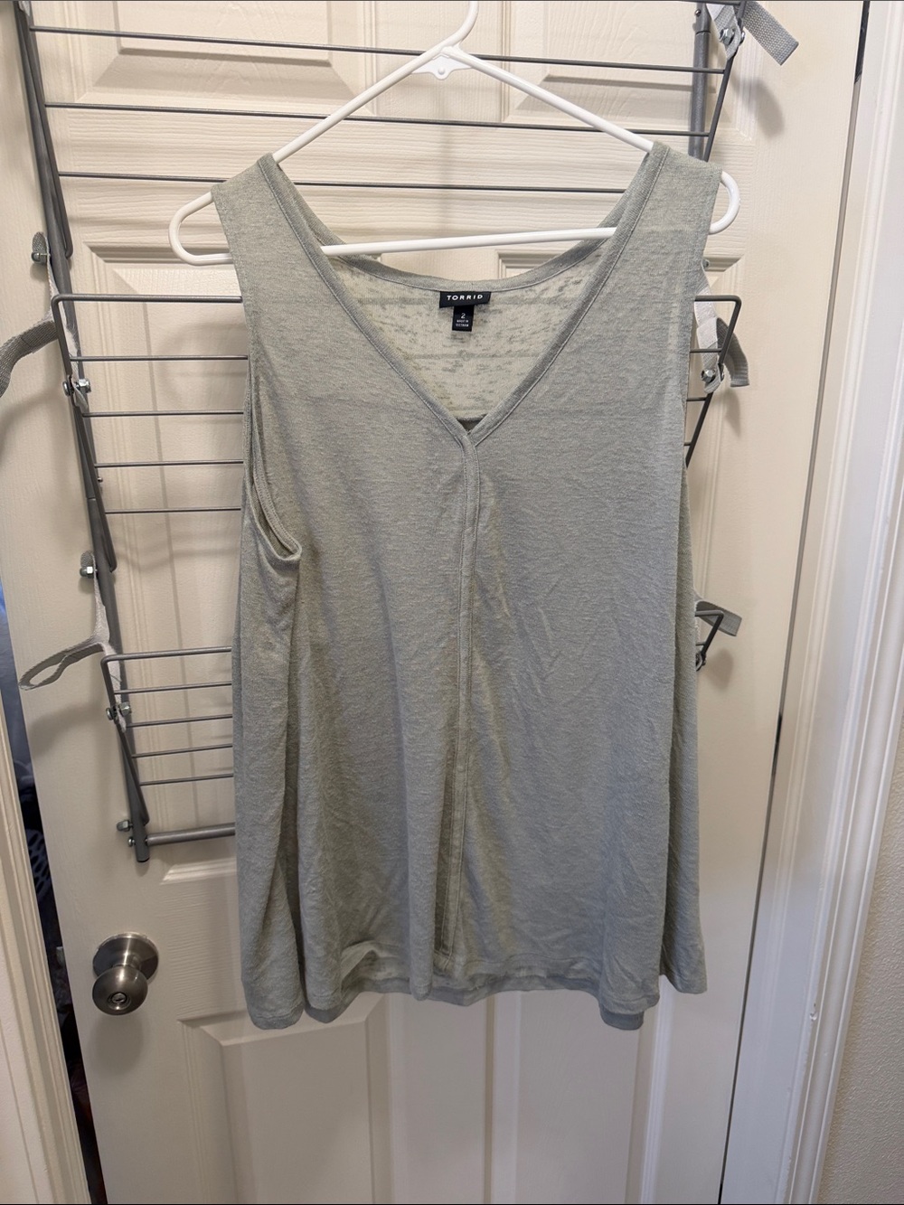 torrid Light Sage V-Neck Tank Top